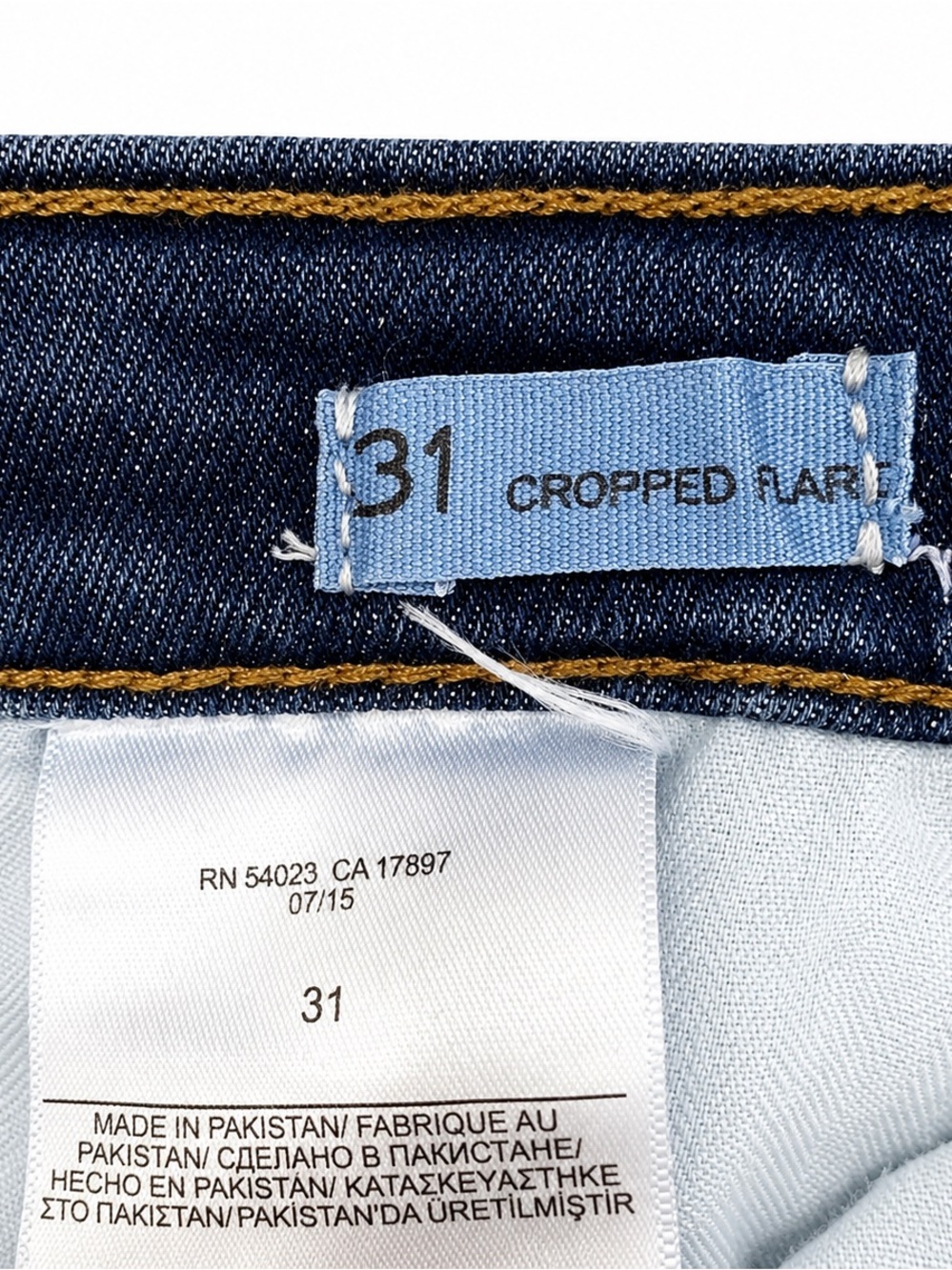 Banana Republic Cropped Flare Jeans Dark Wash Raw Hem Stretch Denim - Picture 5 of 5